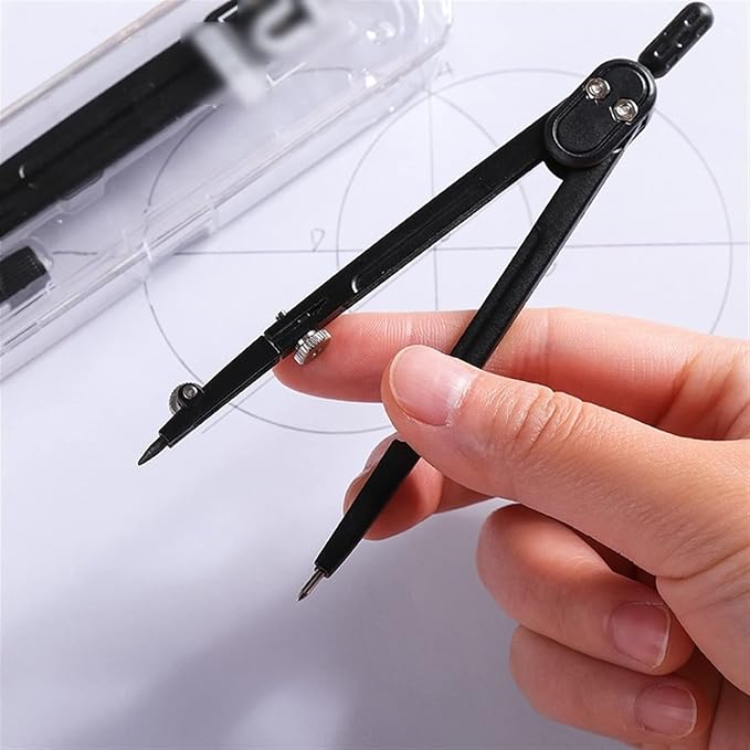 Mathematical Geometry Set Stainless Steel Math Geometry Kit Compass Multifunctional Metal Drafting Drawing Tool School Student Stationery Student Compass Set(A)