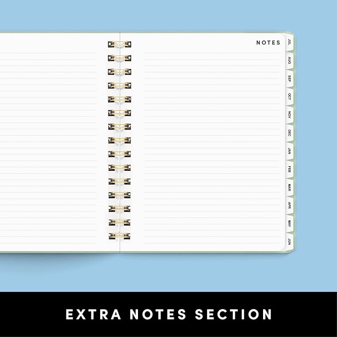 PAPERAGE Academic Planner, Weekly & Monthly Planner & Calendar, 12-Months, July 2026 - June 2027, (7" x 8"), School & Student Planning Agenda with Tabs, Bonus Pages & Inner Pocket, Sage Green