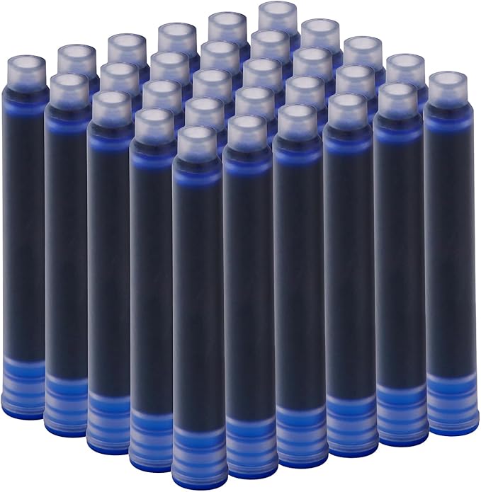 Jinhao Fountain Pen Blue Ink Cartridge International Standard 2.6mm Bore Diameter Ink Refill Set of 30 PCS