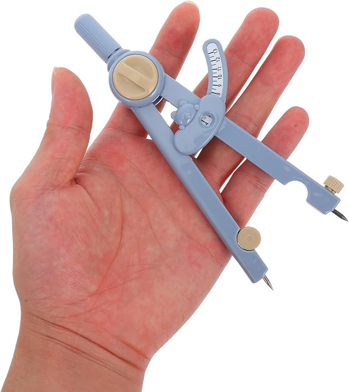 SHINEOFI Multifunctional Math Compass for Students, Blue Digital Locking Drafting Tool, School and Office Geometry Compass Kit
