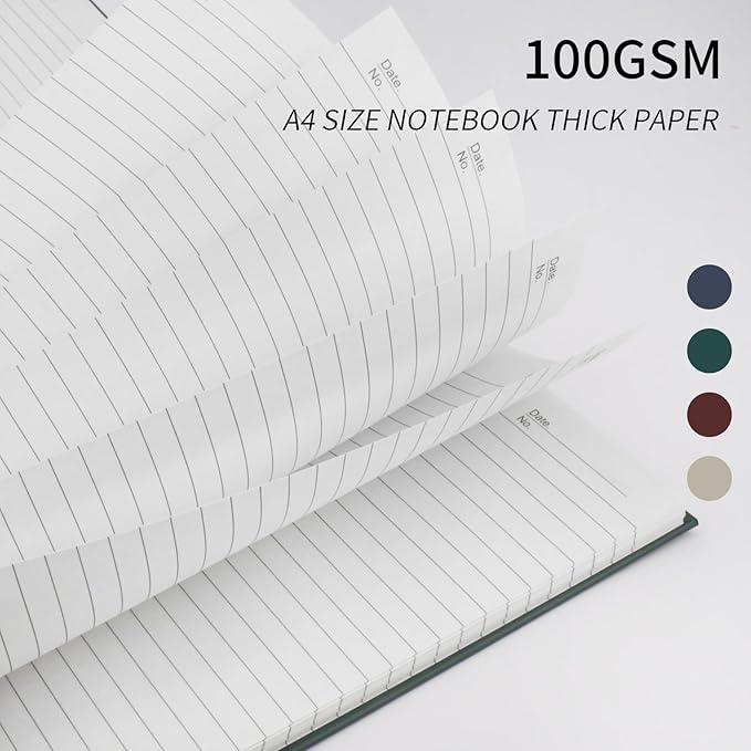 Lined Notebook Spiral Notebook 8.5" x 11"-4 Pack Large Journal Hardcover Notebook 7mm College Ruled Notebook 120 Pages 100 GSM Thick Hardcover Journal for School (LINED, Mult-color)