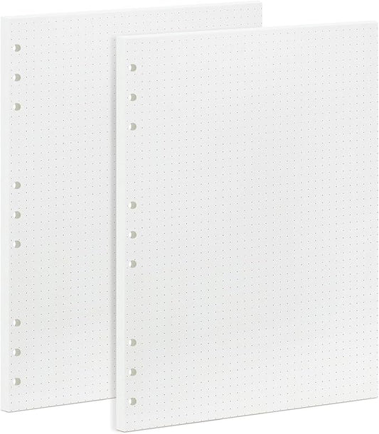 90 Sheets Planner Refill Paper, 255x180mm, 5mm Dotted Inserts Paper B5 9 Holes Binder Grid Notepaper for Filofax Bullet Journals Diary
