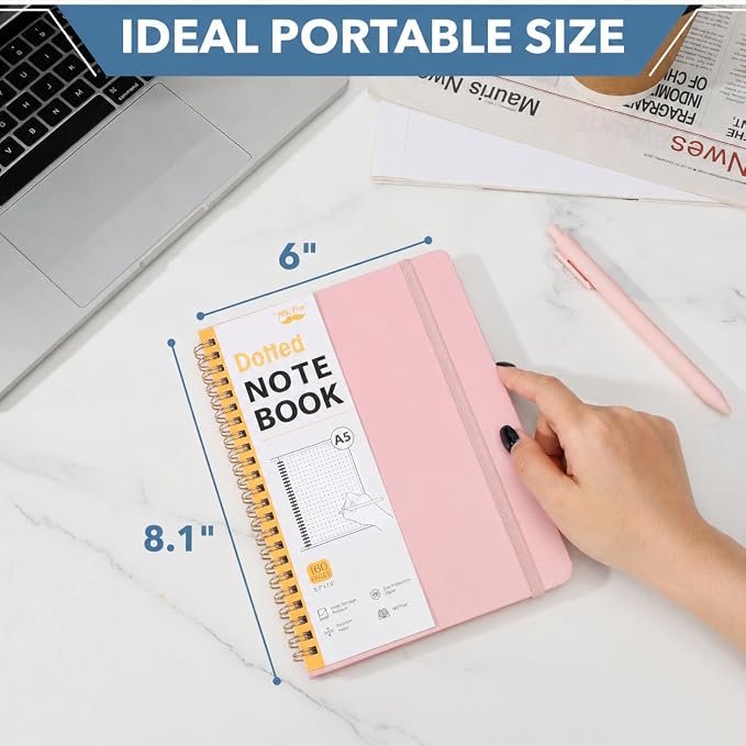 Mr. Pen- Dotted Spiral Journal Notebook Set, A5 (5.7"x7.9"), 160 Pages