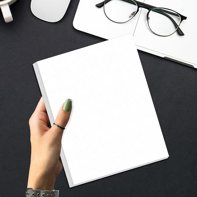 (3-Pack) Unpunched Dotted Paper, Letter Size 300 Sheets/600 Pages Loose-Leaf Dot Grid Paper, 100gsm, 8.5'' x 11''