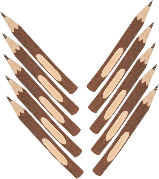 Natural Wooden Ballpoint Pens 10pcs 13cm Biodegradable Tree Bark Writing Pens Multi-use Portable for Home and Office Supplies