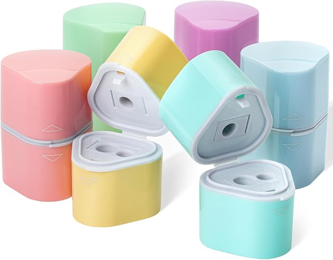 Mr. Pen- Pencil Sharpeners Manual, 6 Pack, 3 Holes, Colorful