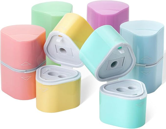 Mr. Pen- Pencil Sharpeners Manual, 6 Pack, 3 Holes, Colorful