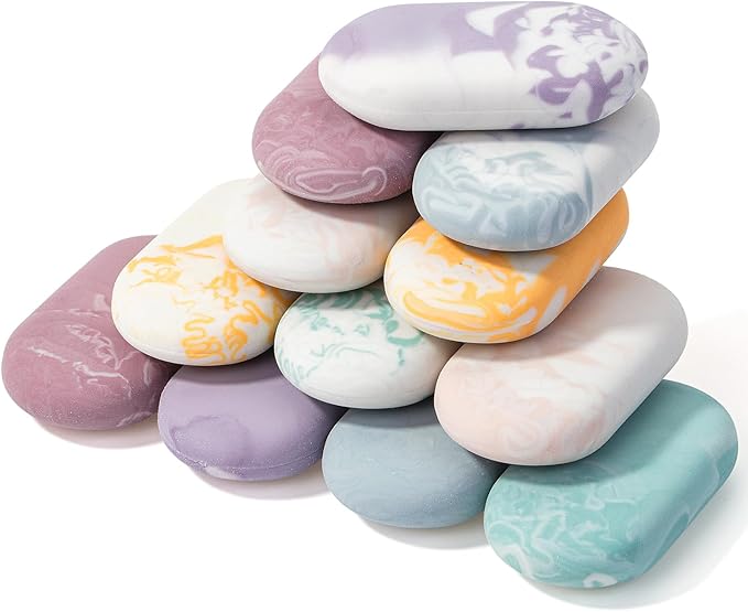 Mr. Pen- Marble Pencil Erasers, 12 Pack, 1" x 2", Soft Rubber Marble Pencil Erasers for School, Office, Art Sketching, Homework, Exams, Clean Smudge-Free Correction