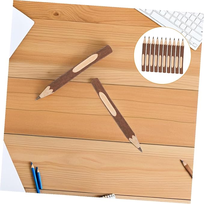 NUOBESTY Wooden Ballpoint Pens 13cm Natural Tree Bark Design Eco-friendly Biodegradable Multi-use Writing Pens for Home Office 10pcs