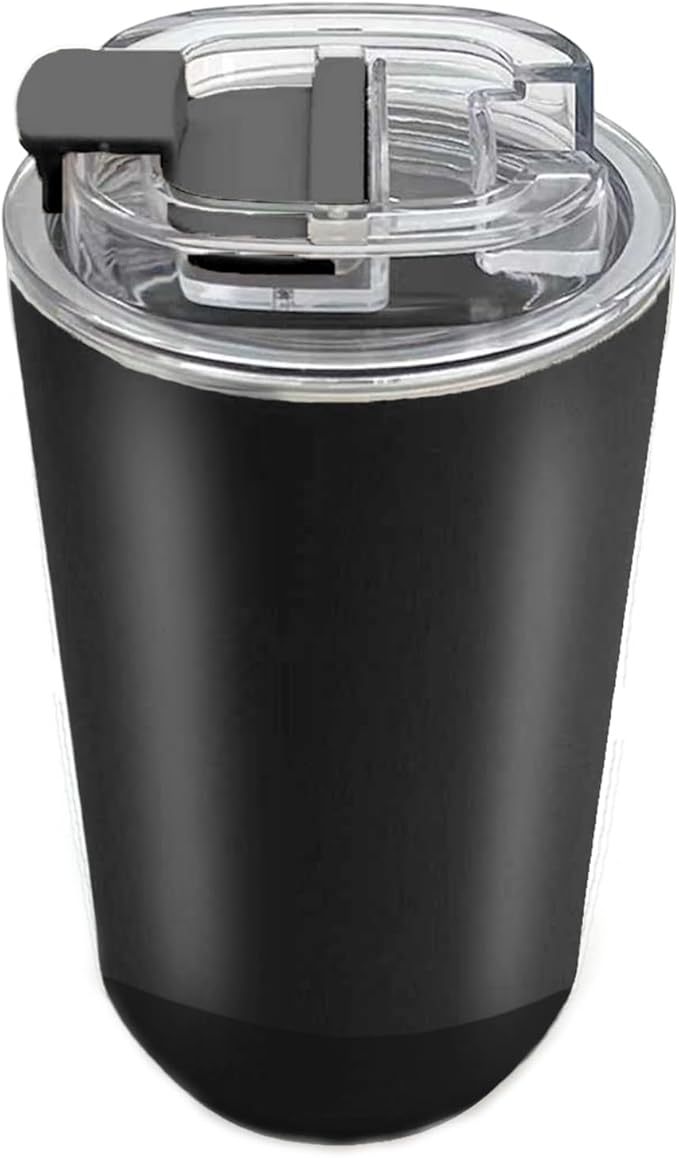 DEQIANG Travel Coffee Cup, Coffee Cup Travel with Lid, Insulated Coffee Mug for Hot & Cold Beverages, Great Gift Choice for Coffee Lovers, Office Workers, Hikers & Commuters (Black, 12 oz)