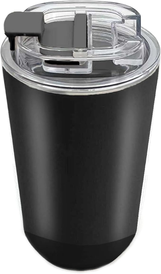 DEQIANG Travel Coffee Cup, Coffee Cup Travel with Lid, Insulated Coffee Mug for Hot & Cold Beverages, Great Gift Choice for Coffee Lovers, Office Workers, Hikers & Commuters (Black, 12 oz)