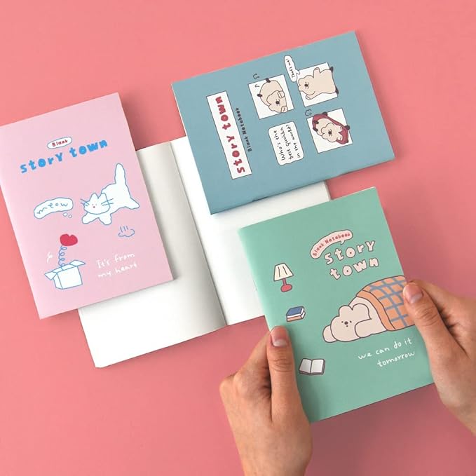 Monolike Story town Afternoon mini notebook 6p A-SET_Mini note, Pocket note, Blank note, Pocket size, a portable note, 48pages