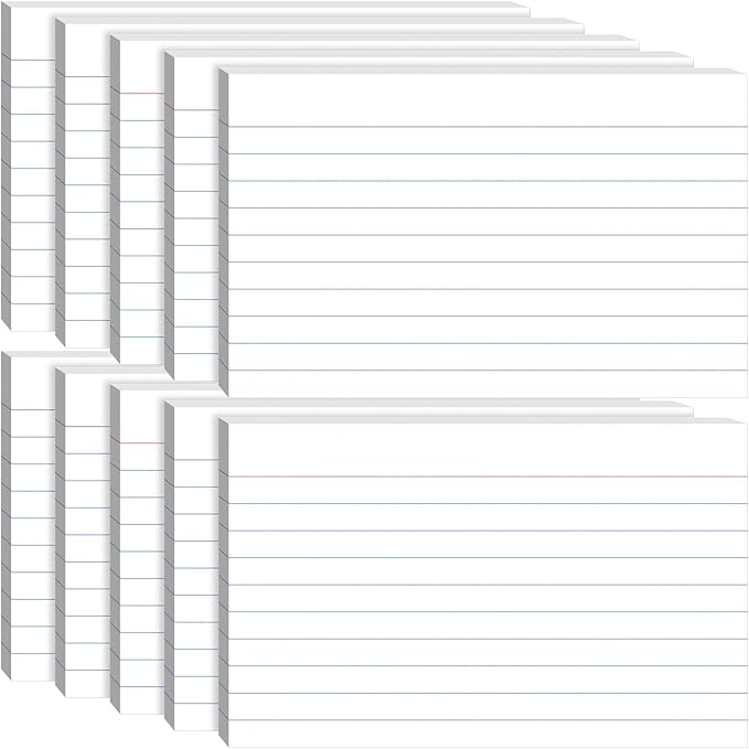 Index Cards 5x8, 200 Sheets, Ruled White Flash Cards for Effective Studying and Note-Taking, Premium Note Cards, Essential School Supplies for College & Office, Home Organization & Study Supplies