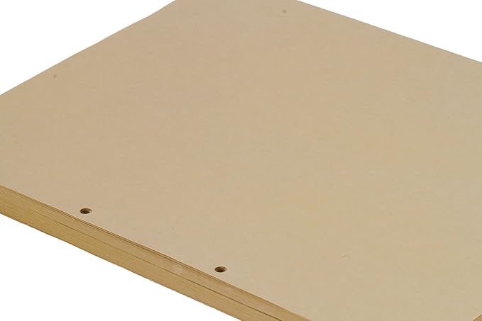 A4 Kraft Refill Paper 4 Hole Punched Filler Paper Refills for A4 Loose Leaf Notebook Travel Journal Personal Diary Planner Binder Scrapbook, 80 Sheet, 8.3 Inches x 11.5 Inches