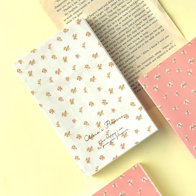 Monolike Olivia's Flowers Paperback Line Notebook - 02. Ivory_Design note, Mini note, Simple note, Notebook, 192 Pages, 4.13x6.69