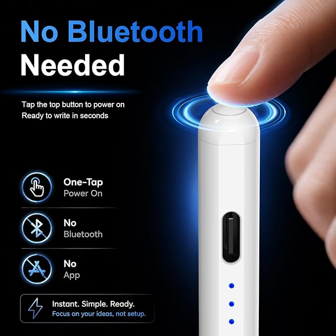 HATOKU Stylus Pen for iPad 2018-2026, 15Min Fast Charge iPad Pencil with High Precision, Tilt Sensitivity, Palm Rejection, Magnetic for Note-Taking Drawing on Apple iPad 6-11/Air/Pro/Mini - No Pairing