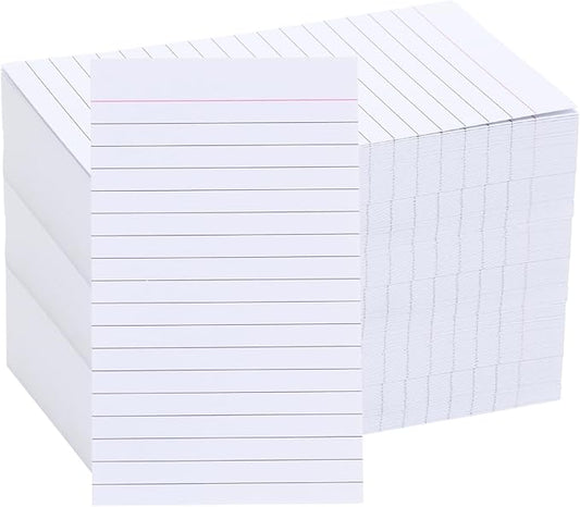 400 Count Vertical Ruled Index Cards 3 X 5 Flash Card Double Sided Lined Notecards Heavy Weight Ruled Checklist Thick Recipe Cards for Studying, School, Home and Office,White