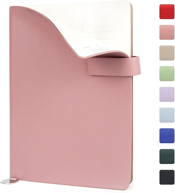 Softsided Notebook - 5.7"x 8.4" - upgraded texture, classic line design, paper for smooth writing, elegant hangtag detail, with box, perfect for both gift and personal use(Pink)