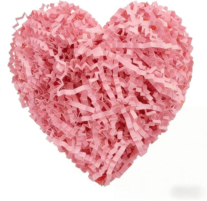 LKQBBSZ 50g Crinkle Cut Paper Shred for Easter Decor Gift Basket Filler, Gift Box Filler Paper Shreds, Raffia Grass for Gift Wrapping (Pink)