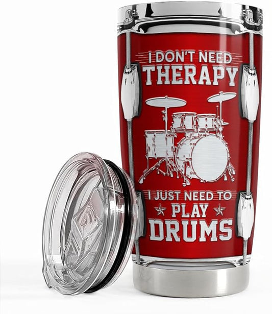 SANDJEST Drummer Tumbler 20oz Stainless Steel Insulated Tumblers Drum Coffee Travel Mug Gift for Drummers