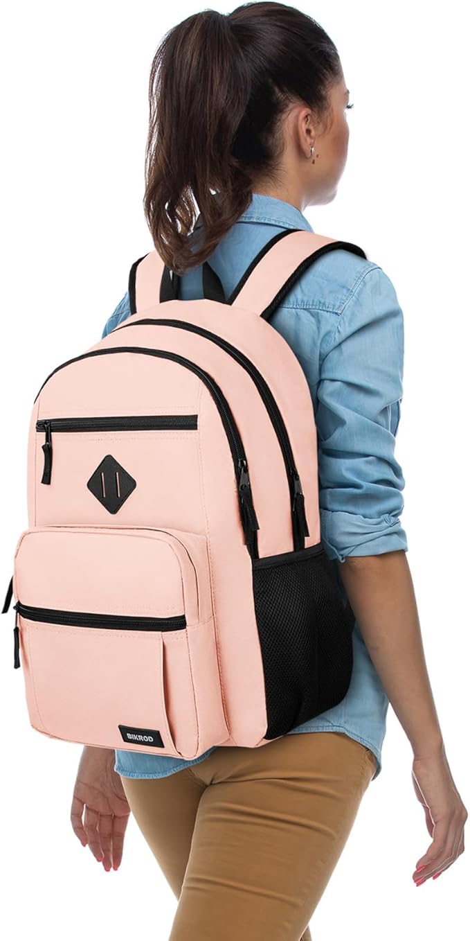 BIKROD Backpack for Girls Women, School Backpack for Teen Boys, Lightweight Casual High School Bookbag, Daily-use Travel Laptop Backpack Fits 15.6 Inch Notebook
