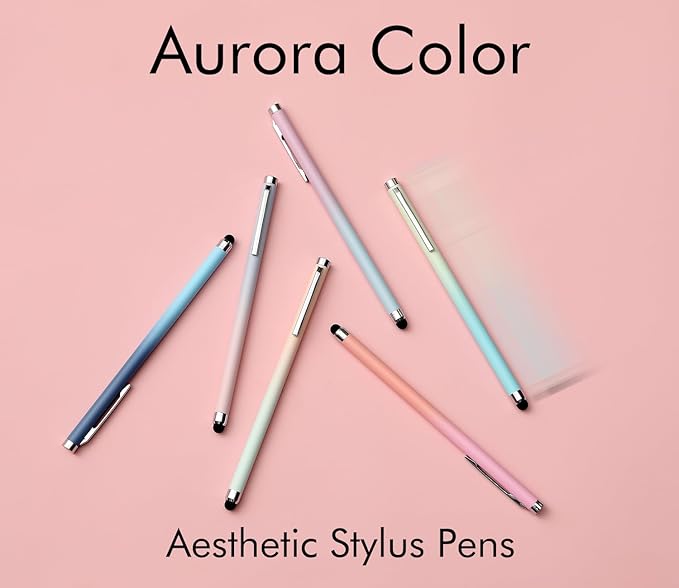 Linfanc 6 Pack Stylus Pens for iPad & iPhone - High Sensitivity & Precision Capacitive Stylus Pens for All Touch Screens Devices, Extra 12 Replacement Tips