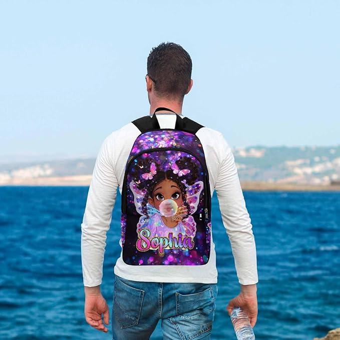 M YESCUSTOM Custom Girls Backpack Personalized School Bookbag with Lunch Bag Backpacks for Kids Girl Elementary Preschool Cute Book Bag Daypack Travel Bag Water Bottle