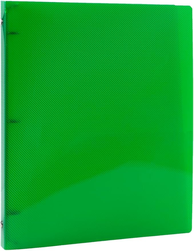 JAM PAPER Plastic 0.5 inch Binder - Green 3 Ring Binder - Sold Individually