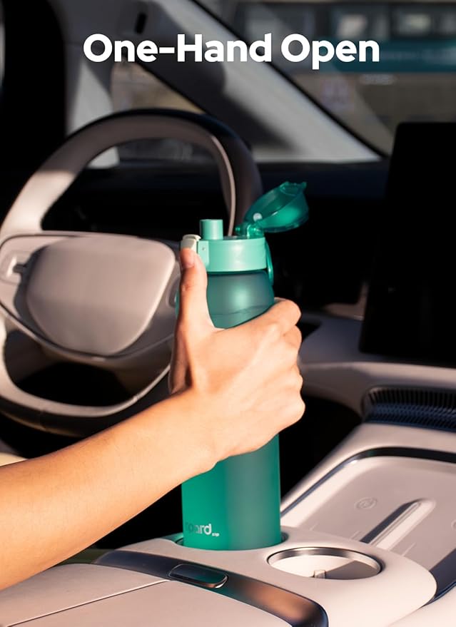 Opard Zip 32oz Plastic Water Bottle Dishwasher Safe, Leakproof Flip-Top Lid, BPA Free Tritan, Wide Mouth Reusable Sports Water Bottle for Gym Hiking Commuting Outdoor Travel and School