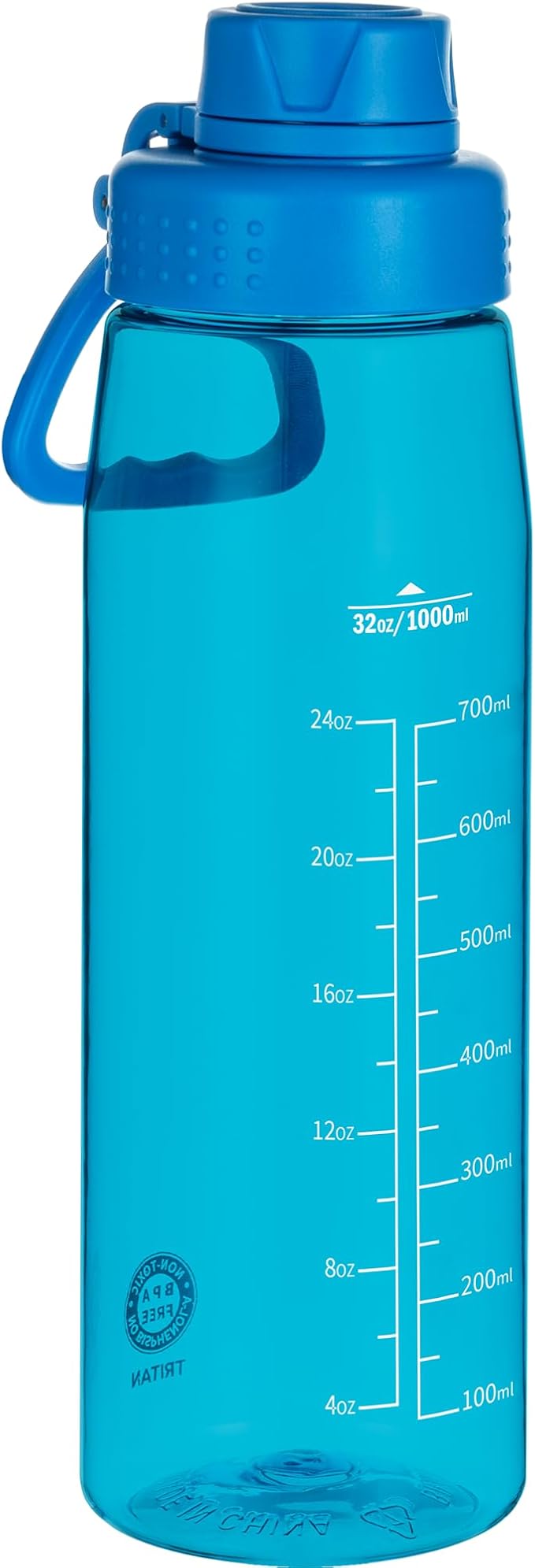 32oz Clear Water Bottle - BPA-Free Tritan Plastic, Fast Flow Spout Lid, Wide Mouth & Leakproof Design Hiking Water Bottle Suitable for Travel, Outdoors, Gym, Travel, Home, School(Blue)