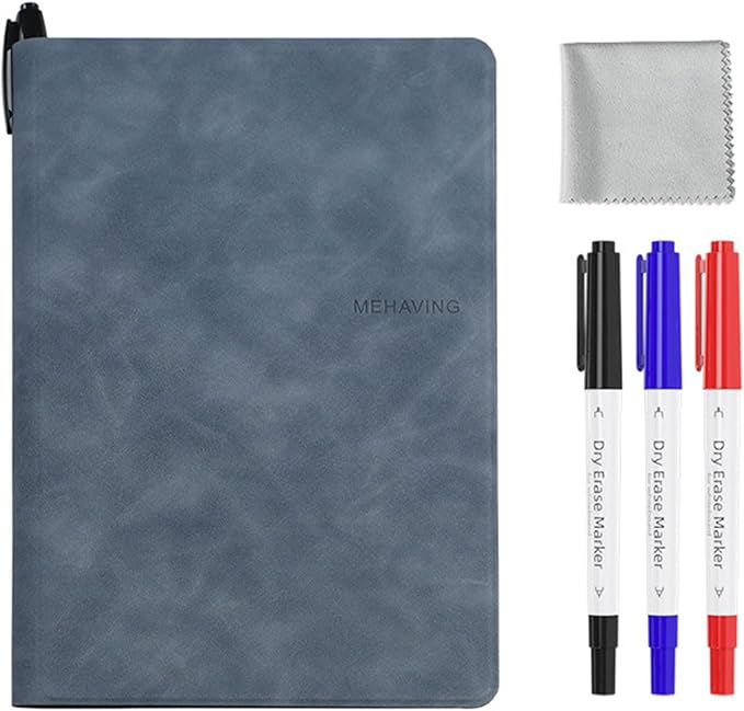 Double-Side Magnetic Whiteboard Notebook with Erasable Marker Portable Writing Board for Office Meeting Writing Drawing Erasable Notebook