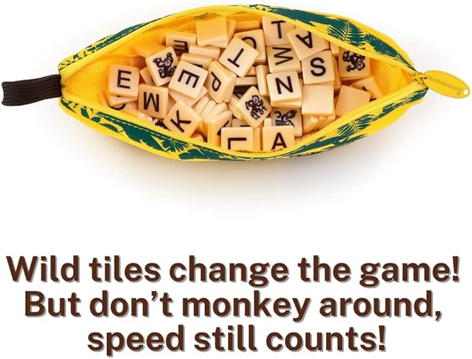 Bananagrams WildTiles Vocabulary Building and Spelling Improvement Lettered Tile Game for Ages 7 and Up