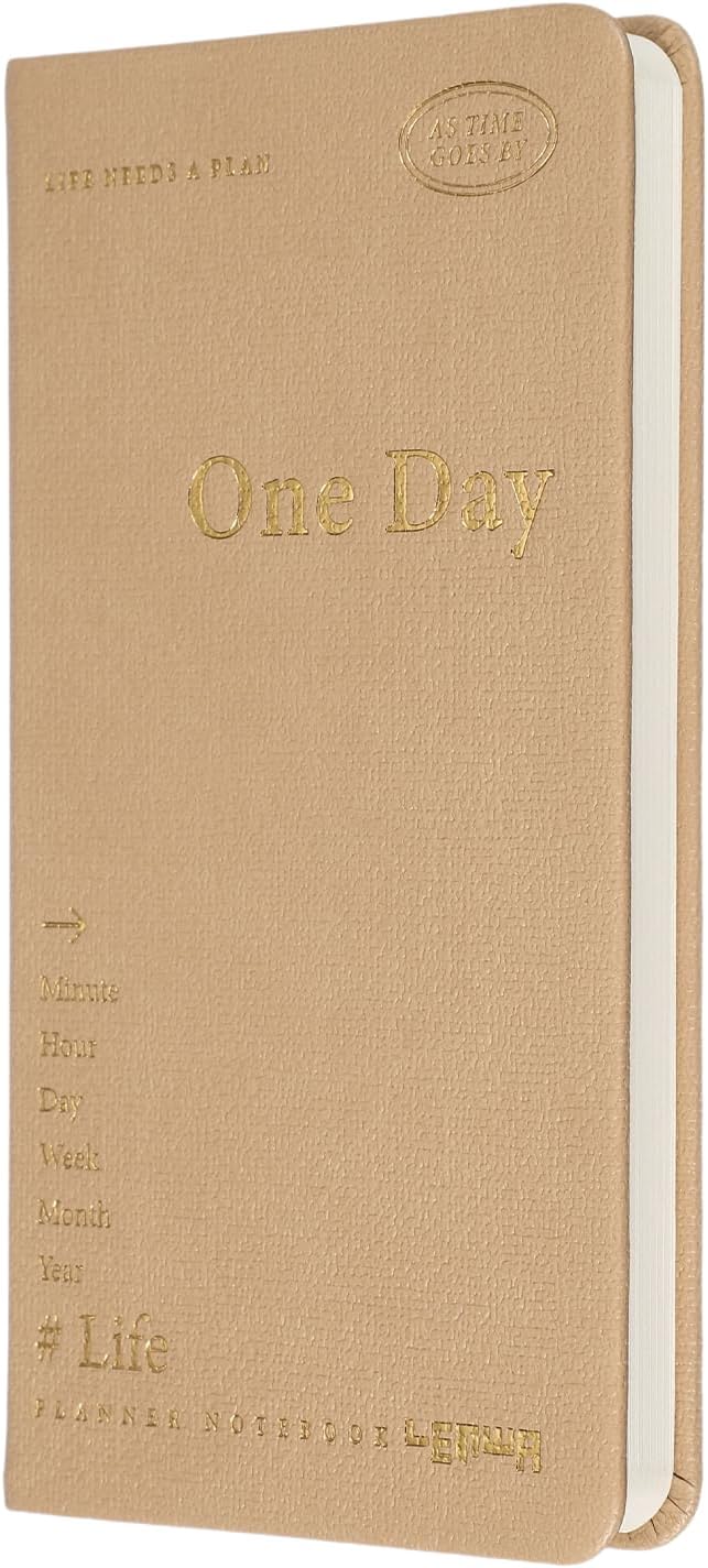 PATIKIL Planner Notebook, 7 x 3.8" 96 Sheets Undated Daily Planner Pocket to Do List Daily Weekly Goals Notebook for Office Home Study Work Time Management Habit Tracker, Brown