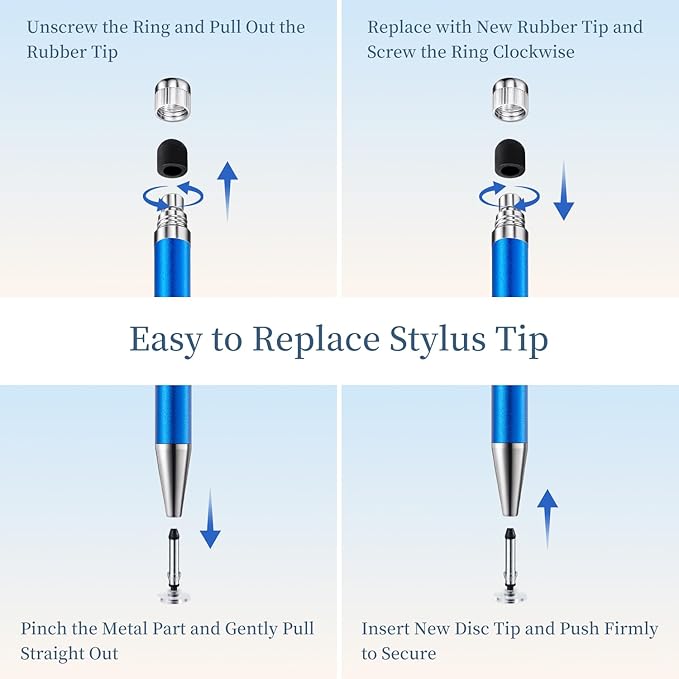 ChaoQ 2-in-1 Stylus Pen for Touchscreen, 6pcs High Sensitivity and Precision Stylus Pens for iPad iPhone Android Suitable for All Touch Screens