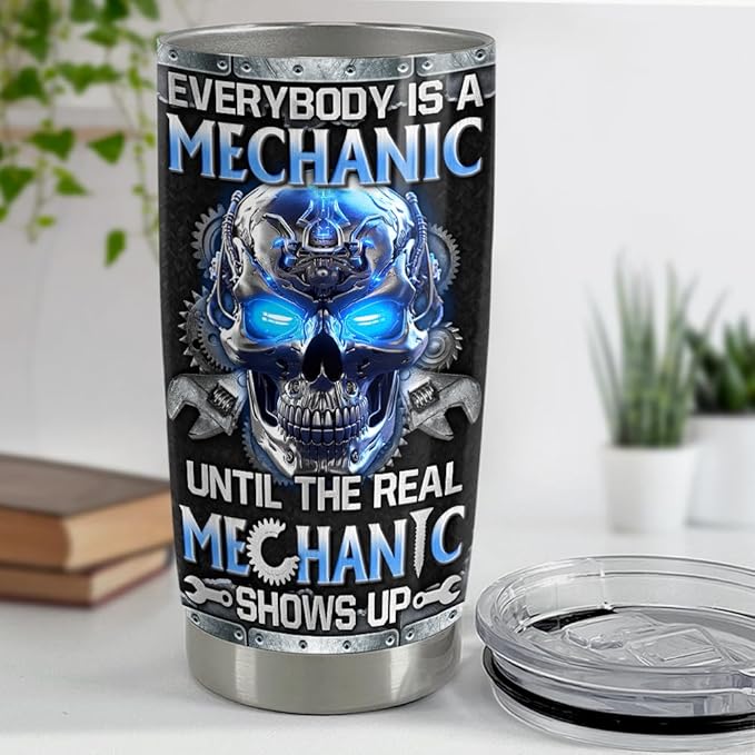 Mechanic Gifts, 20oz Stainless Steel Insulated Tumbler - Coffee Travel Mug Gifts for Mechanics, Birthday, Christmas