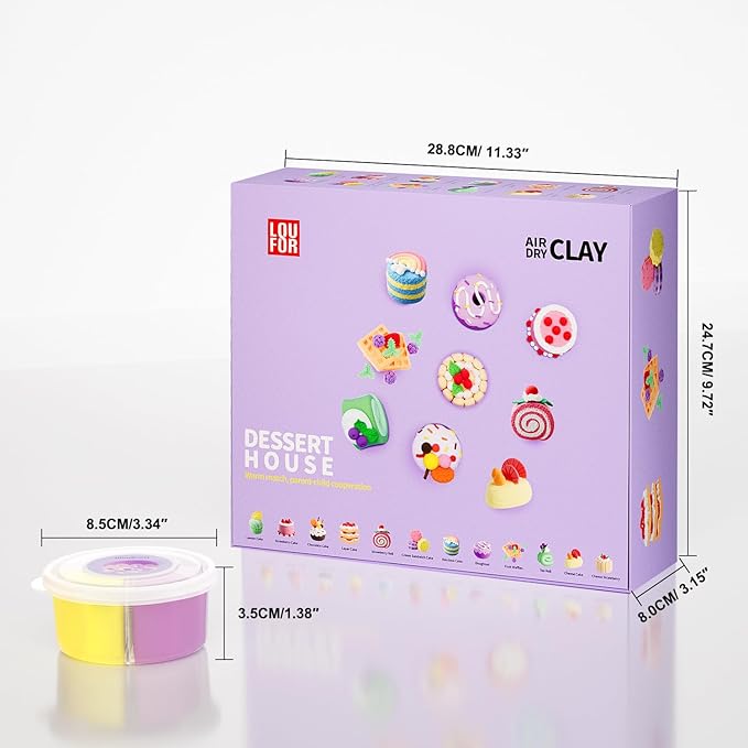 LOUFOR Air Dry Clay Kits - Modeling Clay for Kids, Ultra Light & Soft, Safe & Non-Toxic, DIY Air Dry Clays Kit with Sculpting Tools and Tutorials, Creatible Art Crafts Toys Gifts for Boys Girls