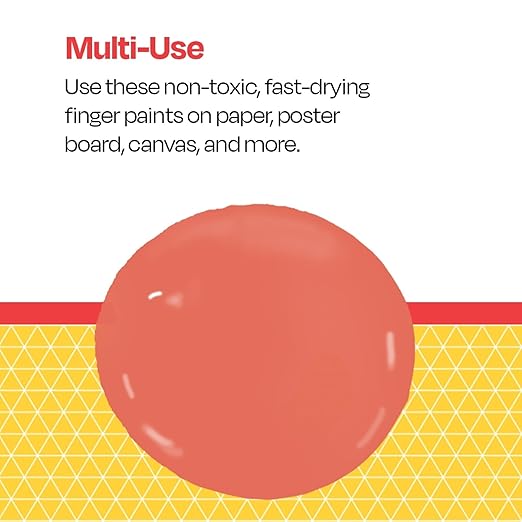 School Smart Washable Finger Paint, Orange, 1 Quart Bottle