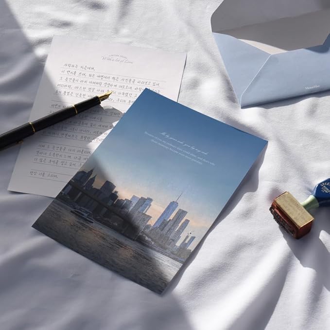 Monolike Capture the Life Sky Letter Paper and Envelopes Set - 8Type, 32 Letter Paper + 16 Envelopes