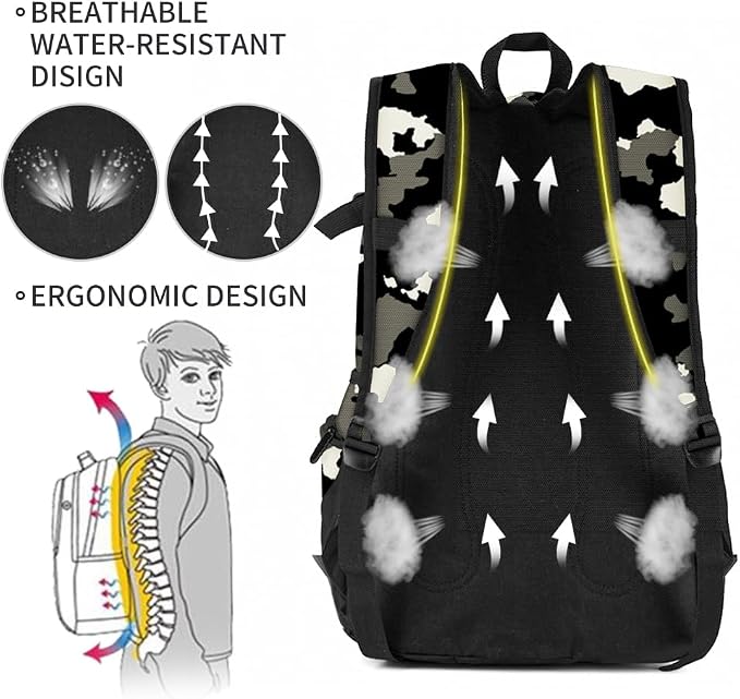 rickyh style School Backpack Travel Bag for Men & Women Lightweight College Back Pack with Laptop Compartmen
