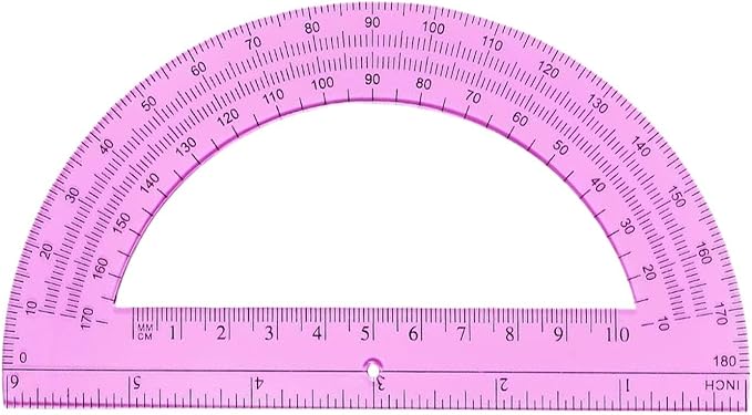 Protractor Set, Clear Geometry Measuring Tools, 1 Set, Math Ruler Kit, Angle Drawing Supplies, Transparent Scale Design, for Classroom Lessons, Technical Drafting, Student Study