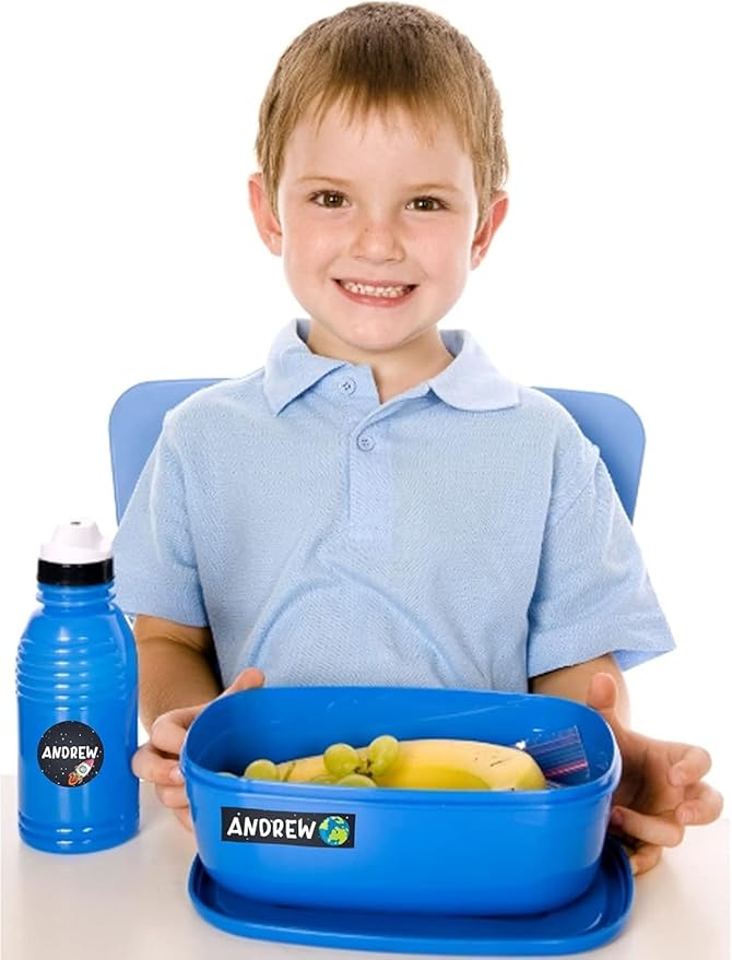 Waterproof Custom Name Stickers (135 Labels) - Personalized Daycare Labels for Clothing, Water Bottles, Lunch Boxes & School Supplies - Ideal for Camp & Daycare - No-Iron (Starry Sky)