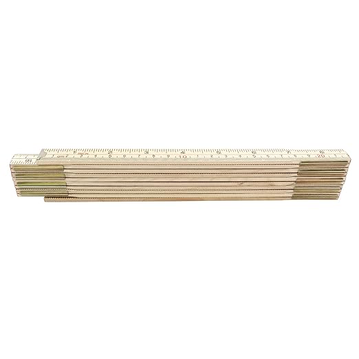 Folding Wood Ruler, 6.6 Feet 2 Meters Wooden Foldable Ruler Double Sided with Inch and Metric Measurements for Carpenter Engineers Woodworking DIY Craft