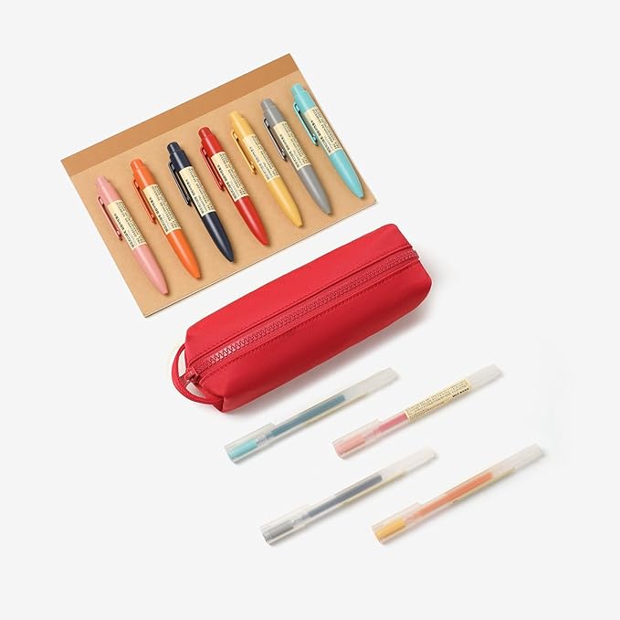 Pencil Case Soft School Pencil Pouch Bag for Easy Carry Stylish and Durable (Red)