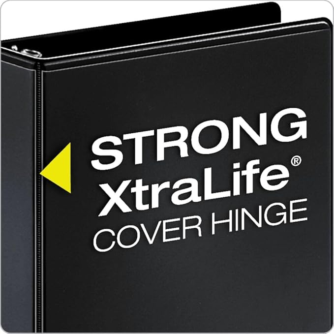 Cardinal Economy 3 Ring Binder, 1 Inch, Presentation View, Black, Holds 225 Sheets, Nonstick, PVC Free, Binders (79512), 4 Count(Pack of 2)