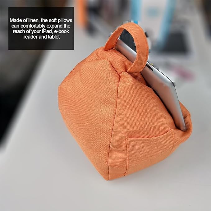 Bean Bag Cell Phone Holder, Beanbag Tablet Pillow Stand Portable, Book Pillow For Reading In Bed, Bed Tablet Holder Bookholders For Desk Textbook Recipe Music Scores Magazines, Reading Lover Gift