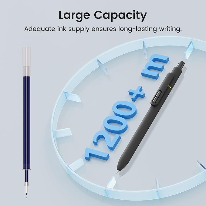 8Pcs Blue Gel Pens - 0.7mm Medium Point Blue Ink Pens | Smooth Writing - Quick Drying Retractable Pen for Men Women (Vintage - 8Pcs)