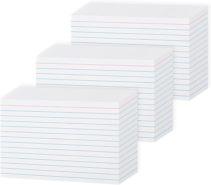 4x6 Heavy Weight Lined Note Cards 300 Pack- Goefun 240GSM/90LB White Index Cards 4 x 6 Ruled Flashcards for Studying, Note Taking and To Do List
