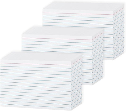 4x6 Heavy Weight Lined Note Cards 300 Pack- Goefun 240GSM/90LB White Index Cards 4 x 6 Ruled Flashcards for Studying, Note Taking and To Do List