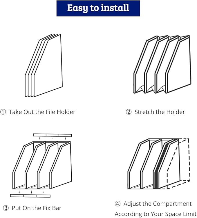 SAYEEC Desktop File Magazine Folder Holder 3 Section Plastic Hollow Documents Foldable Organizer Files Cabinet Shelf Frames Dividers Rack Display and Storage