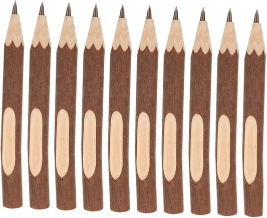 CALLARON 10pcs Creative Wooden Ballpoint Pens 17cm Natural Tree Bark Texture Portable Writing Supplies Eco-friendly Biodegradable Office School Use
